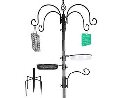 Heavy Duty metalen vogel voederstation met hangende vogel zaad lade - vogel voeder palen standaard kit voor wilde vogels