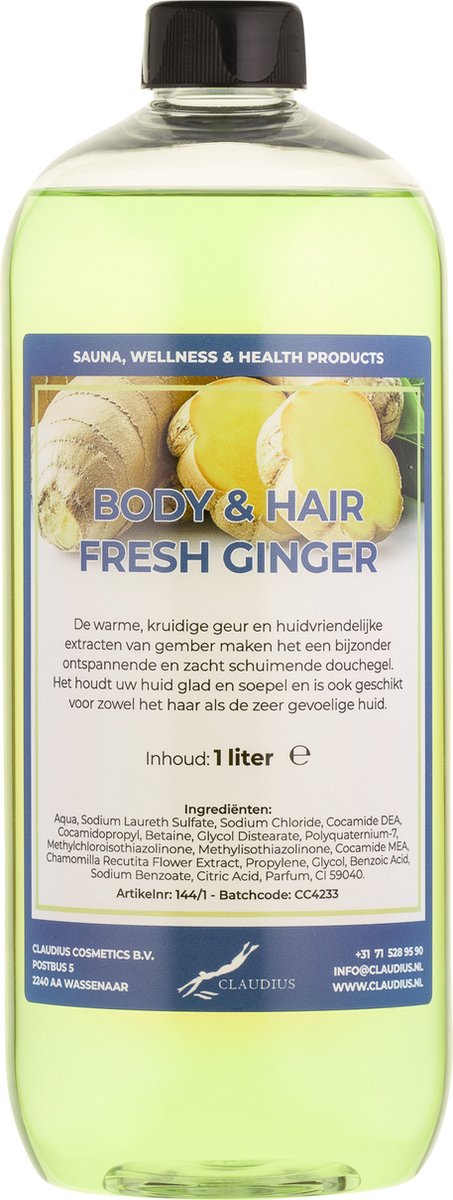Goedkoopste Body & Hair Fresh Ginger 1 liter - 2 in 1 voor lichaam en haar.