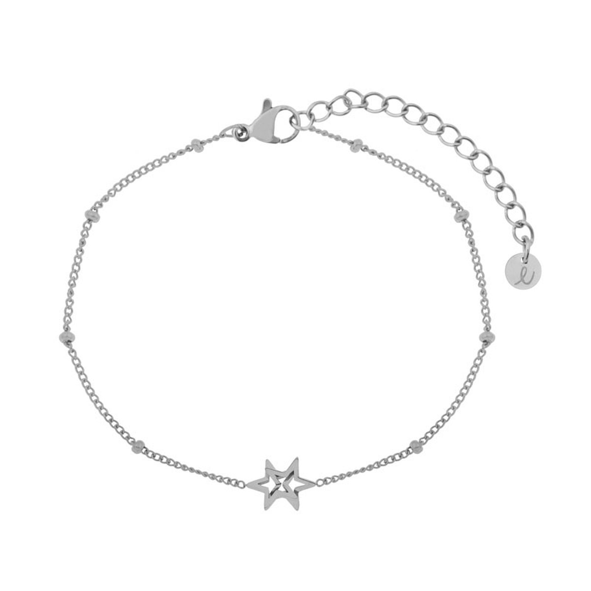 Essentialistics - Armband om te delen sterretjes - Kinderen - Zilverkleur - Stainless steel (verkleurt niet) - Verlengkettinkje