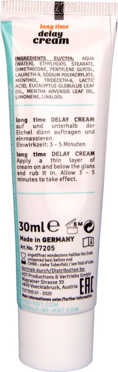 Goedkoopste Ero Delay Cream 30 ml