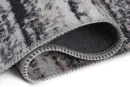 Tapis Tapiso Ritz Tapis Grijs Katoen Antidérapant Lignes de Salon Taille - 300x400