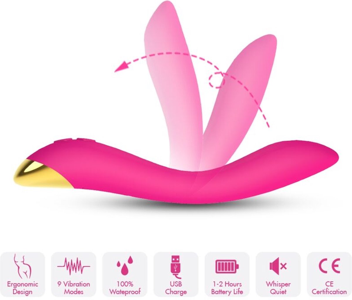 ARMONY - FLAMINGO VIBRATOR MULTIPOSITIE FUCHSIA | VIBRATOR | VIBRATOR VOOR VROUW | SEKSSPEELTJES VOOR VROUW | SEX TOYS VOOR VROUW | PREMIUM VIBRATOR