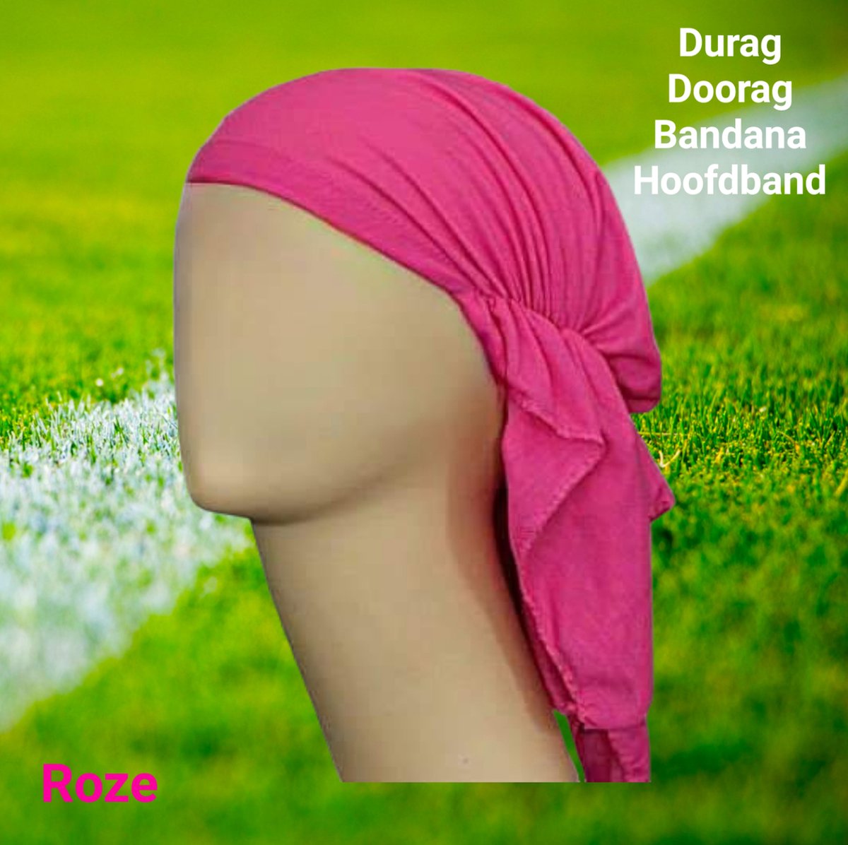 SPORT® - Zachte soepele stoffen Durag, Hoofdband, Hoofddoek met elastiek – Roze - 3 stuks - (jong) volwassenen / jeugd - unisex - hoofdmaat 53-56 cm - casual sport, carnaval, festival, themafeesten, vakantie, sauna of strand