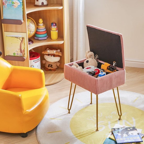 YMYNY HBD031B Make-upkruk, stoel met opbergruimte, vierkante poef van teddyfluweel, moderne multifunctionele make-upkruk voor slaapkamer, woonkamer, 40 x 30 x 47 cm, zwart YMYNY HBD031B Make-upkruk, stoel met opbergruimte, vierkante poef van teddyfluweel, moderne multifunctionele make-upkruk voor slaapkamer, woonkamer, 40 x 30 x 47 cm, zwart