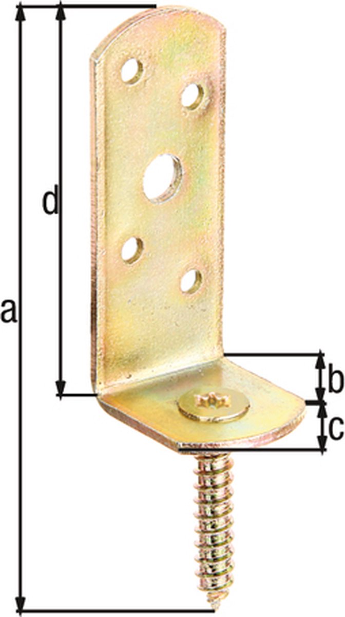 GAH Alberts Vlechthekbeugel 115 x 31,5 x 30 x 75 mm galvanisch geel verzinkt L-vorm - 213237