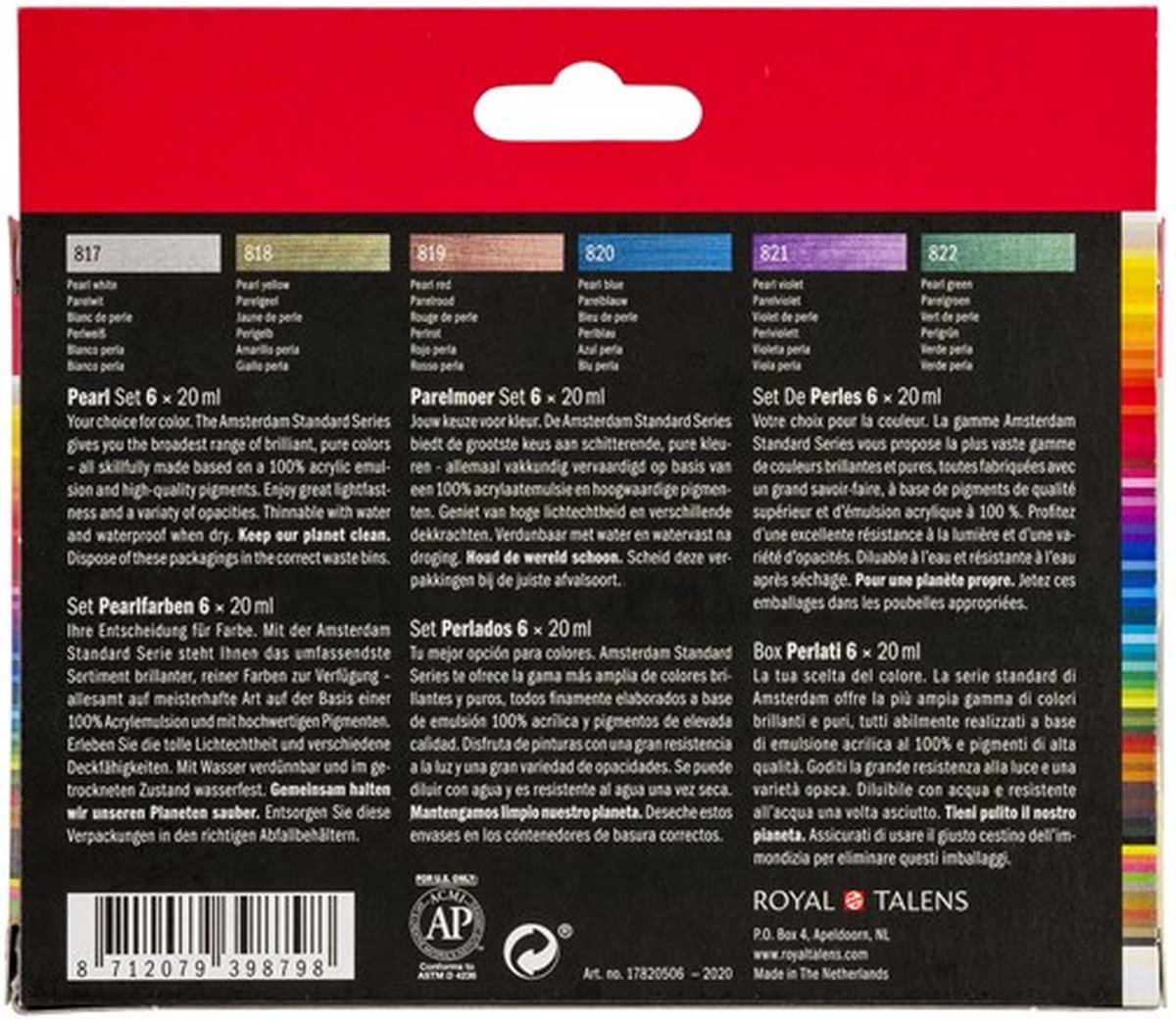 Amsterdam Standard Series acrylverf parelmoer set | 6 × 20 ml — afbeelding 2