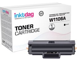 Inktdag huismerk toner cartridge voor HP W1106A, hp 106a (met chip) toner cartridge zwart Geschikt voor HP Laser 107A, 107W, MFP 135A, MFP 135W, en…