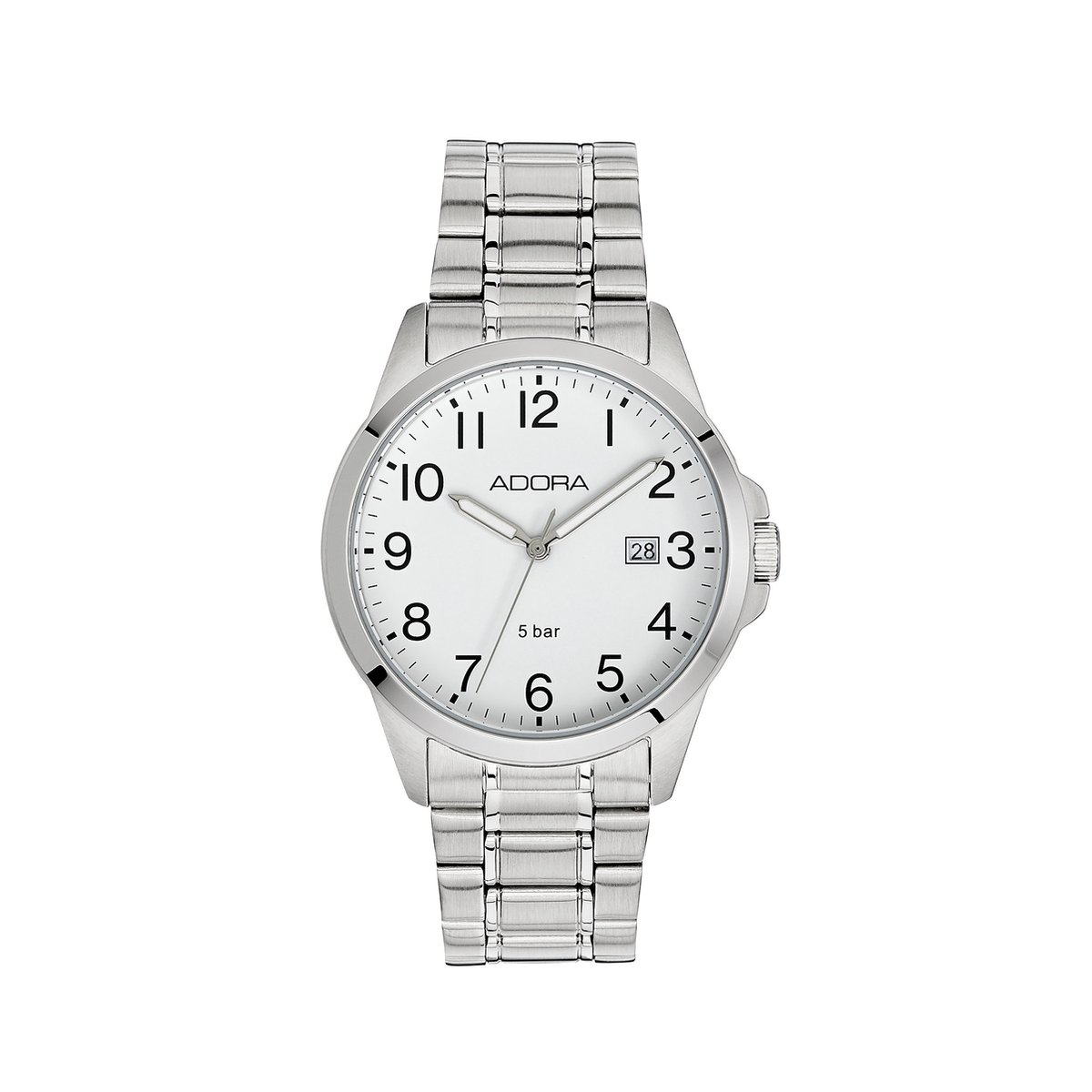 Zilvzerkleurige adora horloge met datum