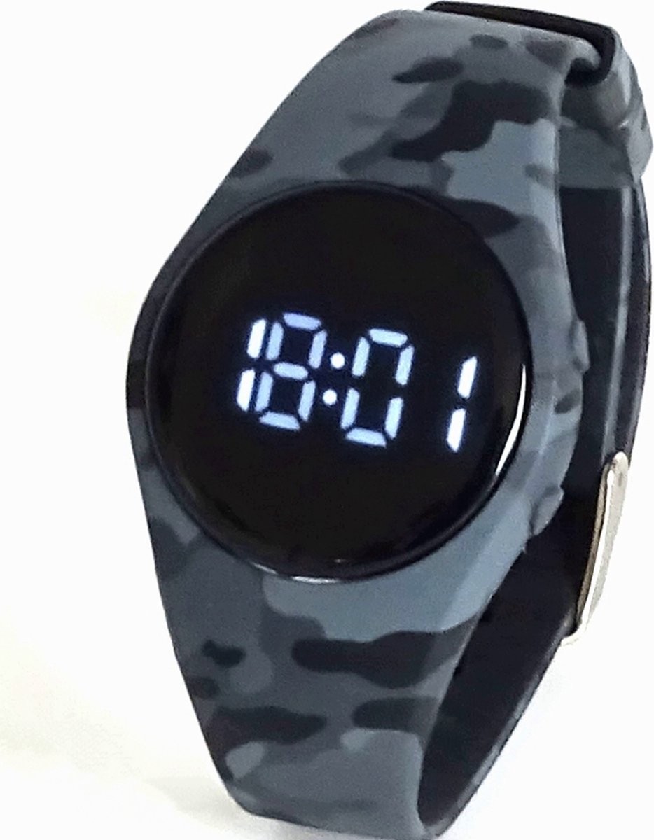 Goedkoopste Herinnerings/alarmhorloge medicatie of plaswekker - kinderen- ouderen- slechthorende- Parkinson- beginnende Dementie- USB oplaadbaar - 15 alarmen -Grijs Camouflage -rond