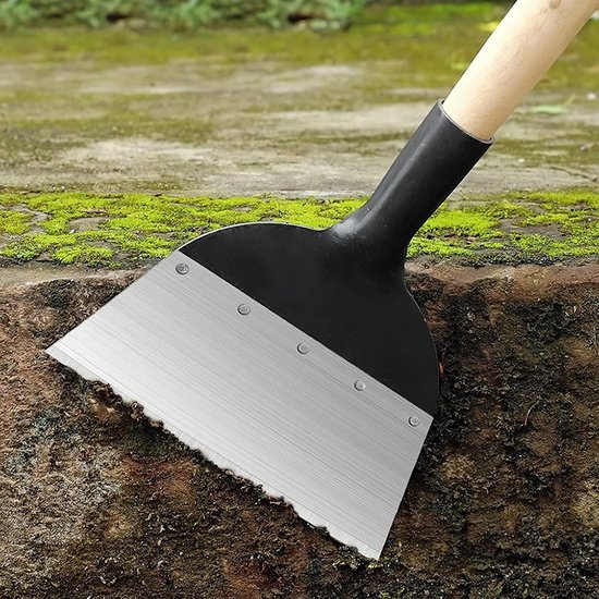 Onkruidverwijderaar, tuingereedschap, tuinschep, multifunctioneel tuingereedschap, stootschaar, reinigingsschep, mosverwijderaar, buiten, huis, boerderij (groot, zonder houten handvat) van FUXTEC — afbeelding 5