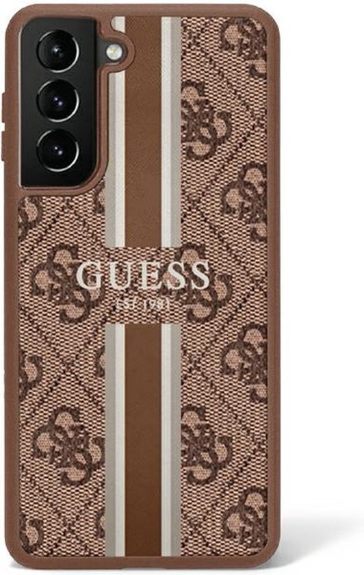 Guess 4G Printed Stripe Back Case - Geschikt voor Samsung Galaxy S23 (S911) - Bruin