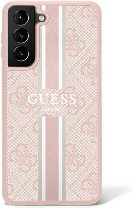 Guess 4G Printed Stripe Back Case geschikt voor Samsung Galaxy S23 (S911) - Roze