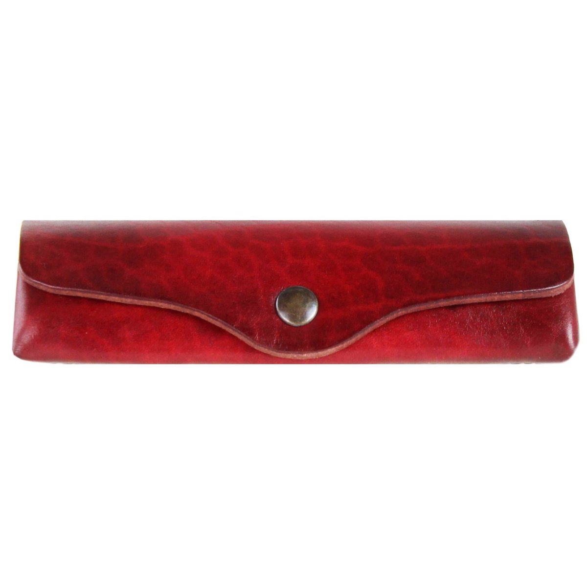 *brillenkoker MIKA rood zadelleer 15x6x3cm