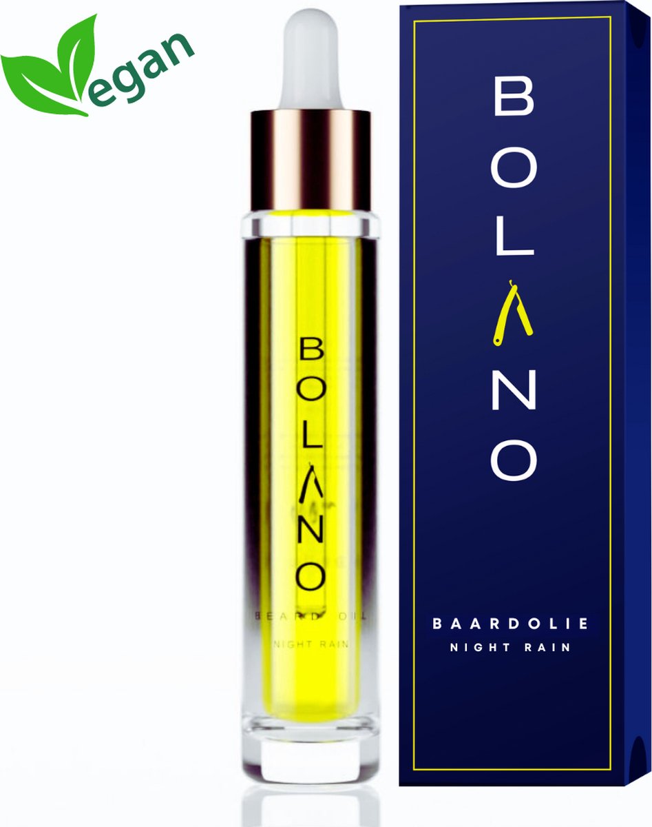 Bolano® Baardolie Night Rain - 30 ml - Baardverzorging - Baardgroei - Baardvoeding - Unieke luxe geur - Voor de gevoelige huid - Beard oil