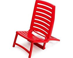 Folding Beach Chair Red Color - Model Rio IPAE-PROGARDEN