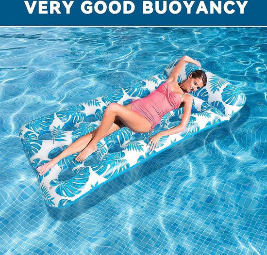 Water Hammock - Large Inflatable Tanning Bed with Pillow for Adults and Children — afbeelding 2