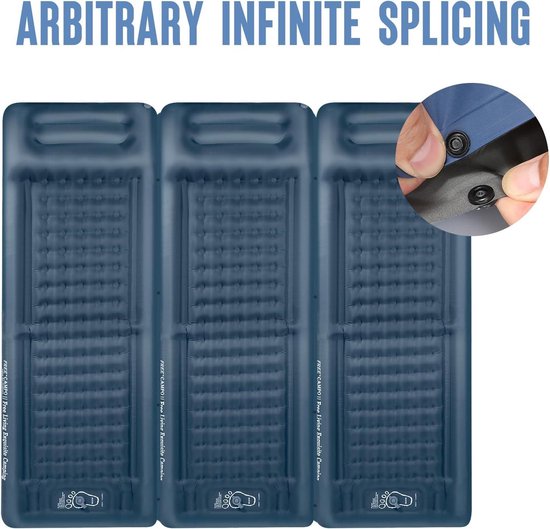 Self-Inflating Camping Mattress - 12 cm Thick Inflatable Mat with Cushion - Durable & Foldable - Waterproof for Hiking & Outdoor Activities — afbeelding 4