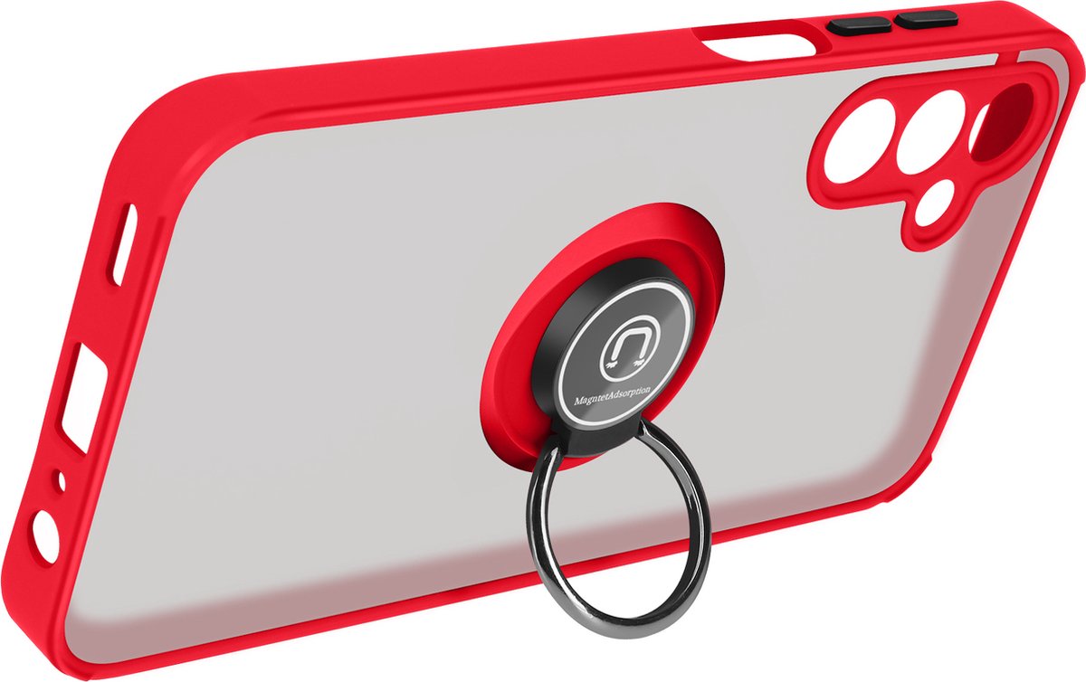 Avizar Ringhoes Geschikt voor Samsung Galaxy A15 Ondersteuningsring Ondersteuning, Rood