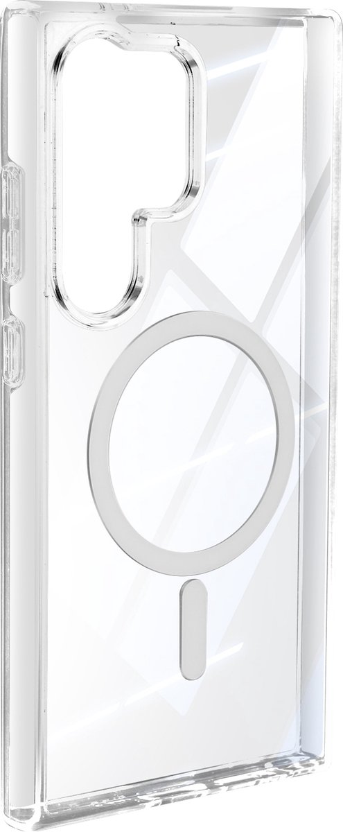 Avizar Magsafe-hoes Geschikt voor Samsung Galaxy S24 Ultra Halfstijf, Transparant