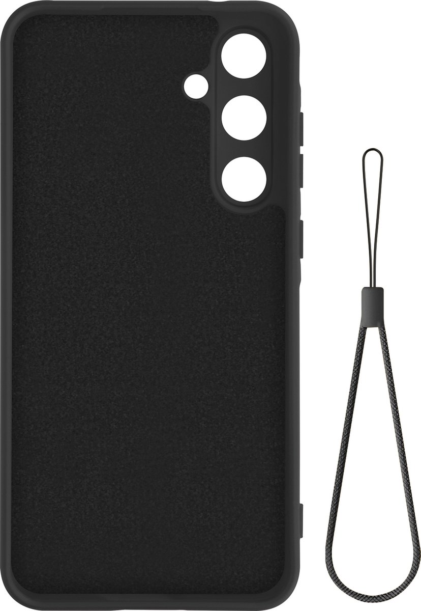 Avizar Hoes Geschikt voor Samsung Galaxy A55 Halfstijve handriem, Zwart