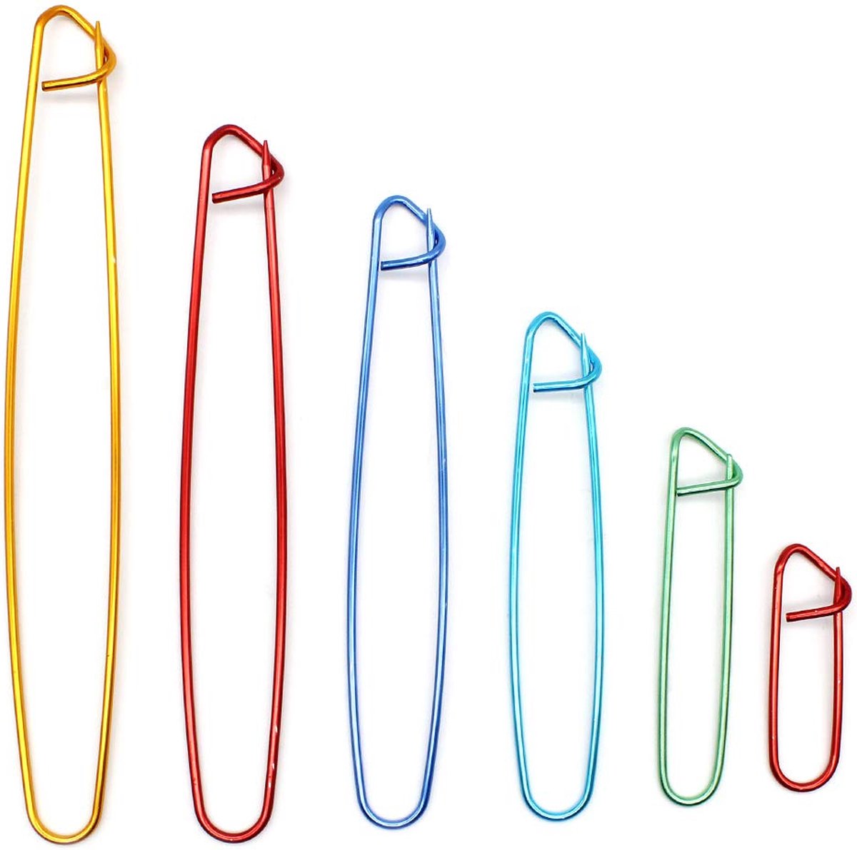 12 Stks Stitch Holder Set 6 Size Verschillende Kleuren Aluminium Stitch Holder Set Gehaakte Breinaalden voor DIY Breien Ambacht