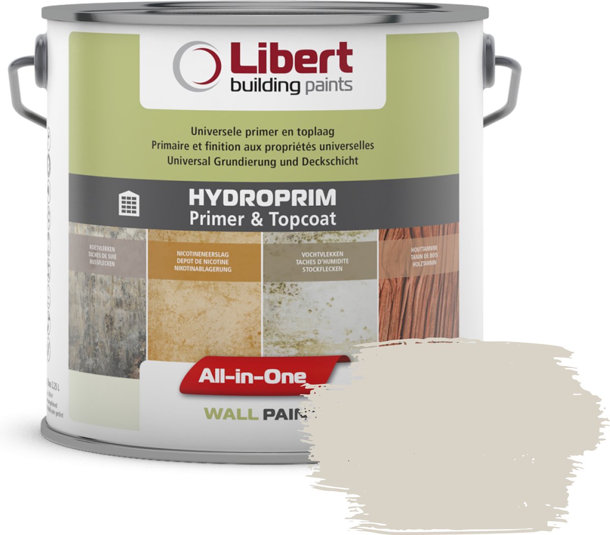 Libert Hydroprim – Isolerende Primer & Afwerkingslaag – 2-in-1 – Binnenmuurverf – Freedom PE004 – 10L