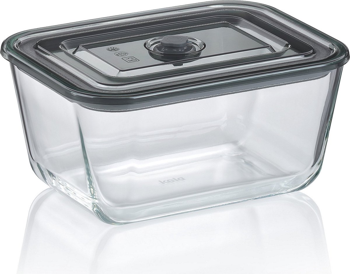 Kela Keuken - Aurelia Voedselcontainer Luchtdicht 2,2 liter - Transparant - Borosilicaatglas - Kunststof