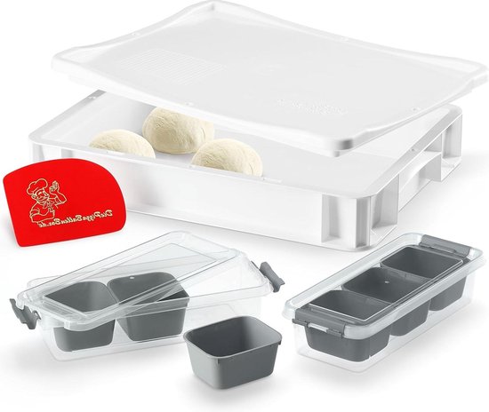 Scatole Per Pizza 30x40x8 Cm Con Coperchio - Vaschette Per Impasto, Lievitazione, Ideali Per Pizzerie E Casa