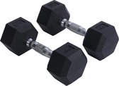 Bol.com Endless Paar 4 Kg (2 * 8.8 LB) Hexagon Rubber beklede Dumbbells | Zwart | Materiaal: IJzer en rubber | Perfect voor body... aanbieding