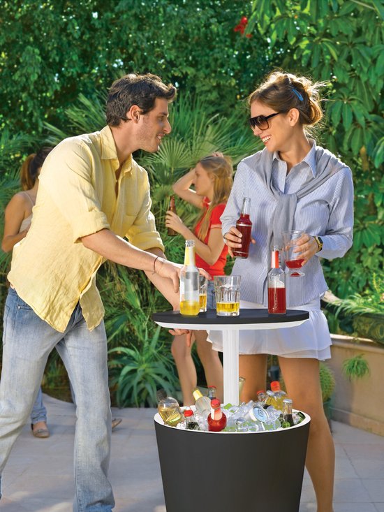 Keter Coolbar Partytafel - 49,5x49,5x57cm-84.5cm - 30 L - Zwart van Merkloos — afbeelding 4
