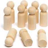 Hemobllo 50 Pièces Figurines Bois à Peindre - Poupées DIY Pour Activités Créatives Enfants