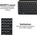 QWERTY-toetsenbord met numeriek gedeelte. Tekst "QWERTY Layout" en "Sneltoetsen".