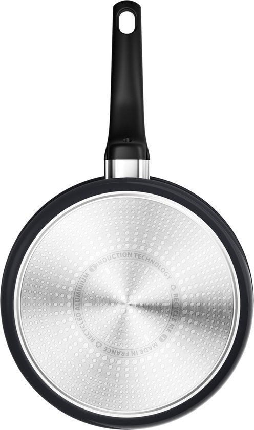 Bodem van de Tefal hapjespan met inductie technologie, Made in France.