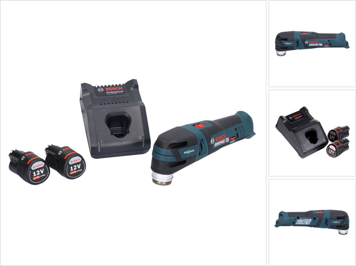 Bosch GOP 12V-28 Professionele Draadloze Multi-Cutter Starlock Brushless + 2x accu 3.0 Ah + lader