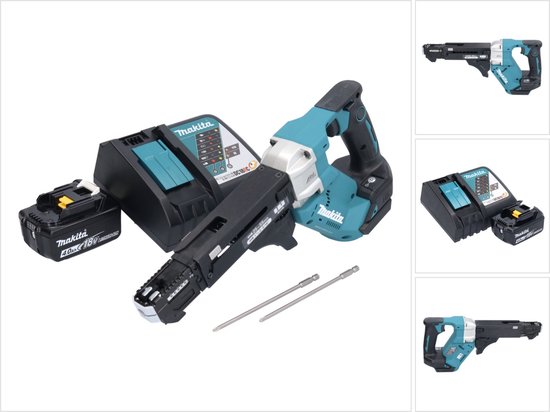 Makita DFR 551 RM1 accu-magazijnschroevendraaier 18 V 25 - 55 mm borstelloos + 1x oplaadbare accu 4.0 Ah + lader
