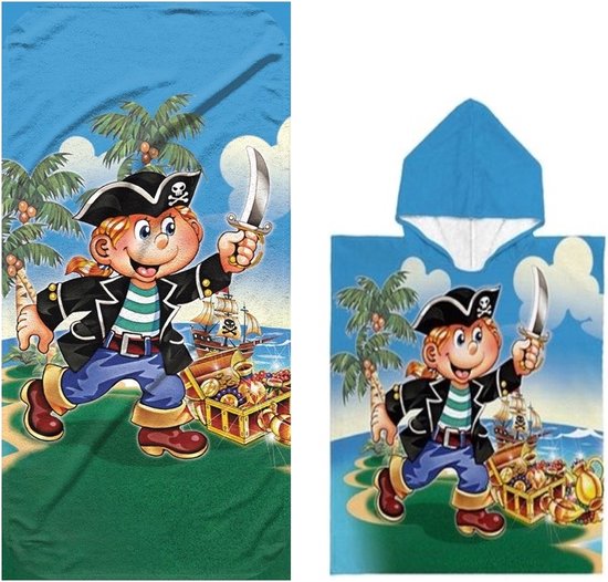Bad set Piraat - Handdoek (75x150cm) + Poncho (60x120cm)
