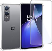 Geschikt voor OnePlus Nord CE4 Lite - Hoesje + Screenprotector – Gehard Glas Cover + Shock Proof Case - Transparant