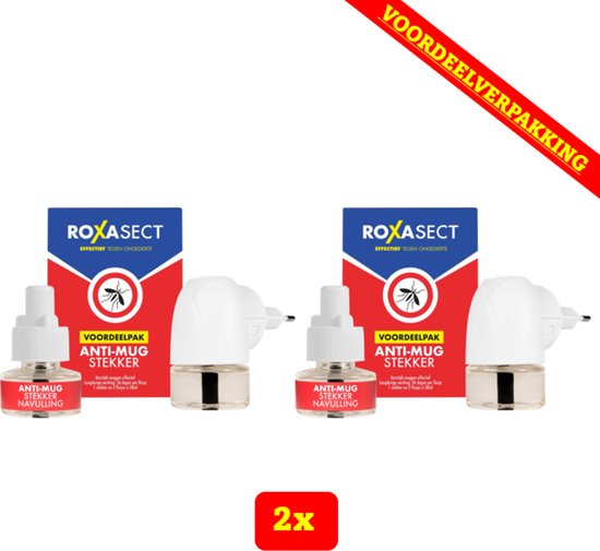 2x Roxasect Anti-Mug stekker en navullingen voordeelverpakking, met de tekst 'VOORDEELVERPAKKING'.
