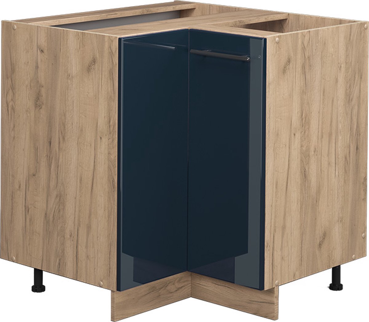 Vicco Fame-Line Keukenkasten – 80.5 cm zonder werkblad Donkerblauw hoogglans Donkerblauw hoogglans/Goudkleurig Eiken