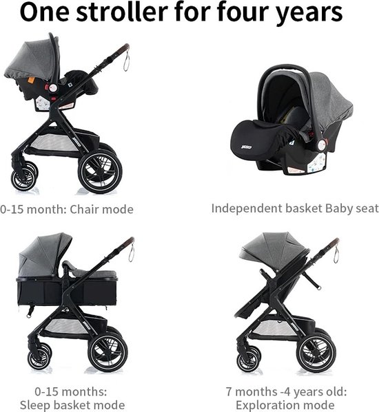 Silver Line- Kinderwagen für Baby-Puppe, rot (Famosa 800008881