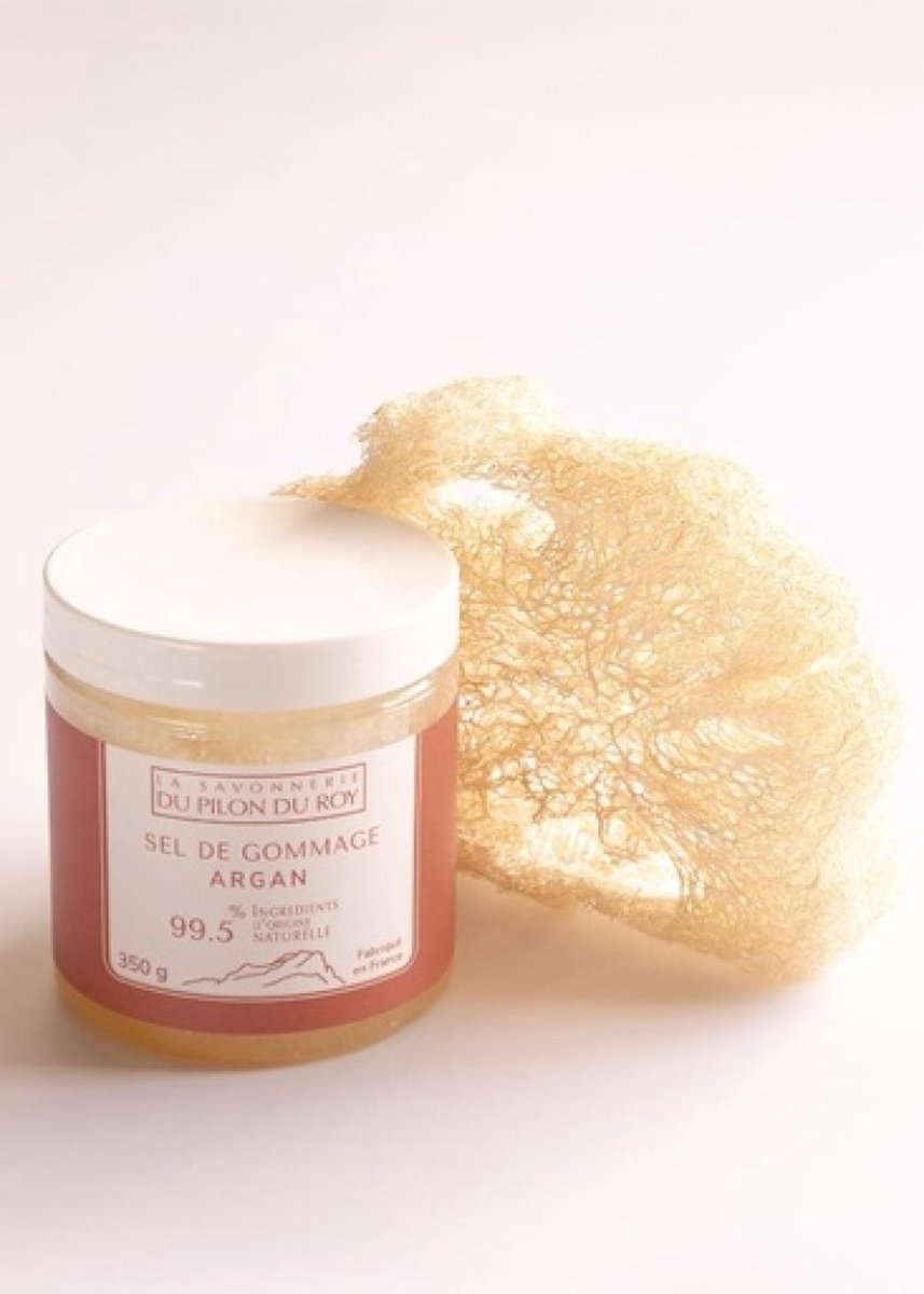 Goedkoopste Biologische Arganolie lichaam scrubzout - verzacht de huid - bad en douche - amber en sinasappel 350g