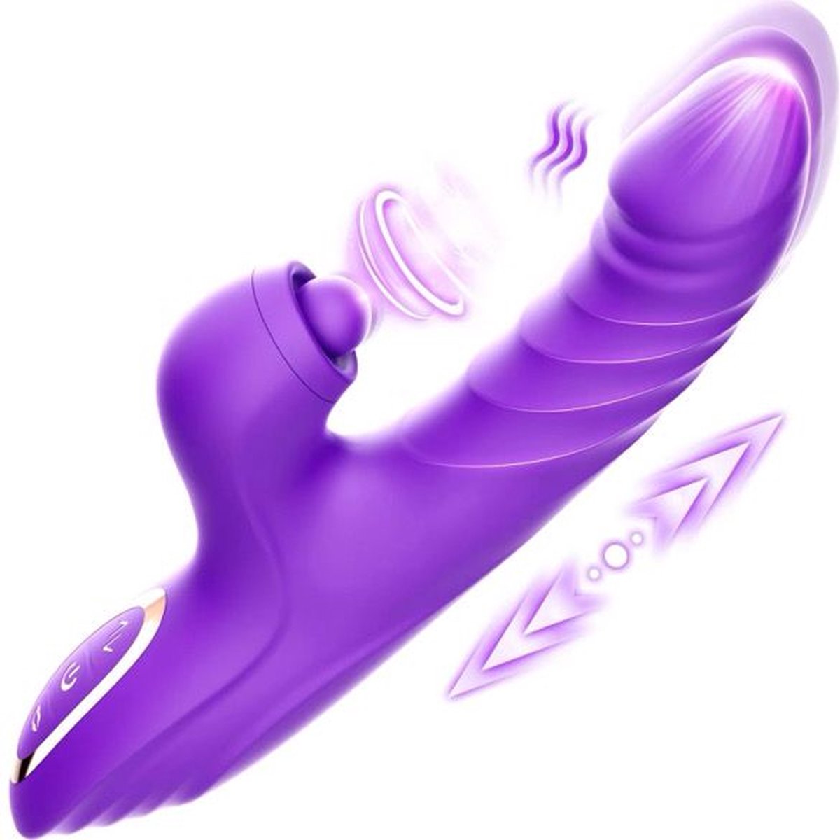 Goedkoopste Erodit®Thrillmaster- Paarse G-spot dildo vibrator - stoten - vibratie - zuig- clitoris stimulator - seksspeeltje- sex toy- seksspeeltjes voor vrouwen – mannen - koppels