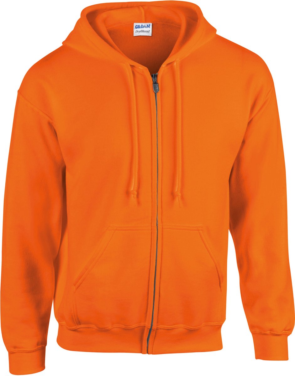 Gildan Heavy Blend™ Adult Full Zip Hooded Sweatshirt GI18600 - Safety Orange - XL