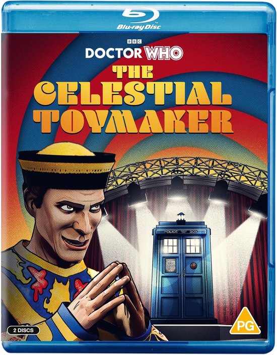 Bluray hoes van Doctor Who: The Celestial Toymaker met de TARDIS en de Tovenaar.