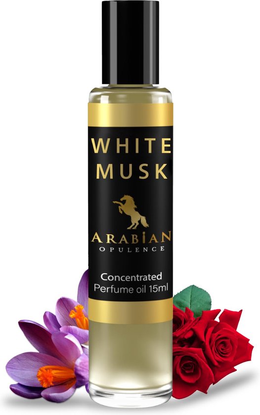 ARABIAN OPULENCE Parfum voor dames WHITE MUSK FR297 | Parfum Olie | parfum voor meisjes, Langhoudende Eau de Parfum voor Vrouwen | Luxe Houtige & Poederige Geur | Alcoholvrije Roll-on Parfum | Geur voor dames, Reisformaat, Parfum Cadeauset (15ml)