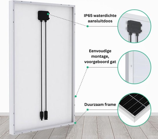 Zonnepanelen - Compleet Pakket - Zonnepaneel Plat Dak - 120W - Zwart met Wit van Revolt Panelen — afbeelding 5