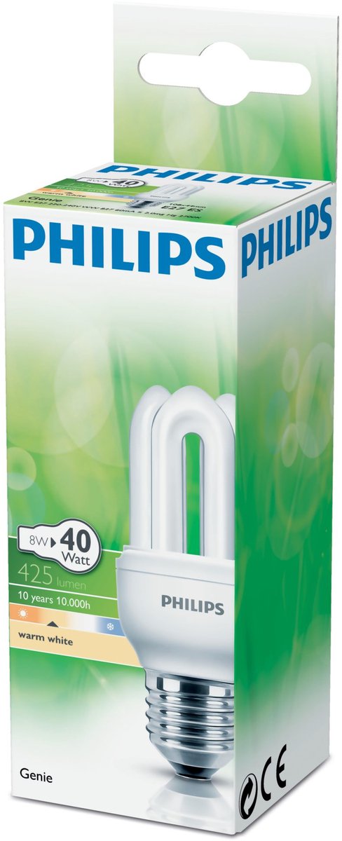 Philips Genie ESaver 11W 827 E27 | Zeer Warm Wit