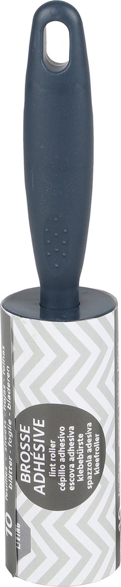 Urban Living Pluizen kleding/meubel roller/kleefroller - zwart - 21 cm - 10 vellen - 6 extra rollen