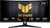 Bol.com ASUS TUF Gaming VG34VQ3B - WQHD Ultrawide Gaming Monitor - 180Hz - FreeSync Premium - USB Hub - 34 Inch aanbieding
