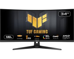 ASUS TUF Gaming VG34VQ3B - WQHD Ultrawide Gaming Monitor - 180Hz - FreeSync Premium - USB Hub - 34 Inch